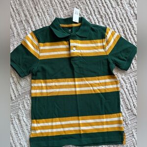 GAP Kids Polo with Green and Gold Stripes